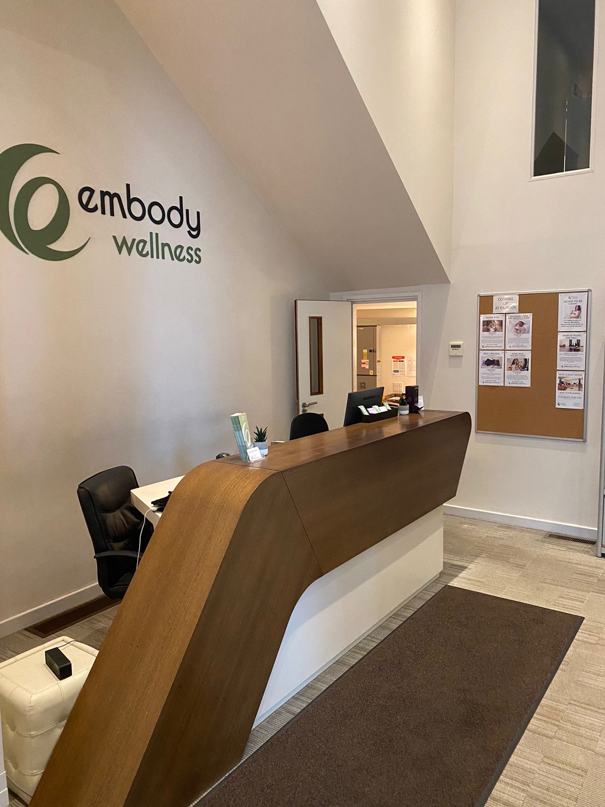 Comfortable reception area at Embody Wellness